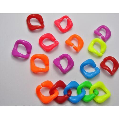 50 Mixed Color Acrylic Chunky links Loop Chain 20mm Connector For Bracelet