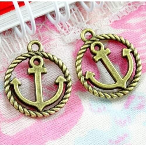60pcs 15.5*18.2MM Antique Bronze Plated Anchor Charms Pendant For DIY Necklace Bracelet Jewelry Accessories
