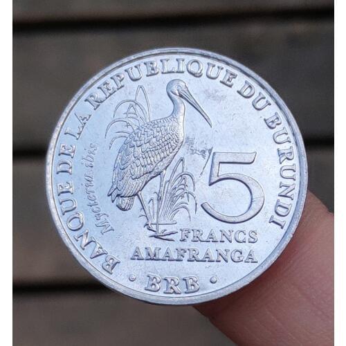 Burundi 5 francs 26mm Africa Coins Old Original Infrequent Coin Commemorative Edition 100% Real Random Year