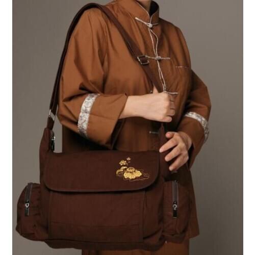 Buddhism monk bags Buddha unisex meditation lay shaolin temple martial arts package high quality brown