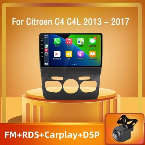 PEERCE Car Radio with screen Multimedia Video Player For Citroen C4 C4L 2013 - 2017 Android Auto CarPlay 2 din DVD