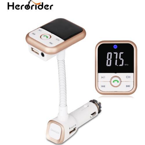 Herorider Bluetooth Car Kit MP3 Player Handsfree Wireless Radio Adapter USB Charger Support USB SD TF Card FM Transmitter