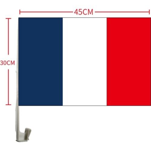 Free shipping NEW 30x45cm france car flag 12x18inch french window flag bearer standard-bearer waving flags