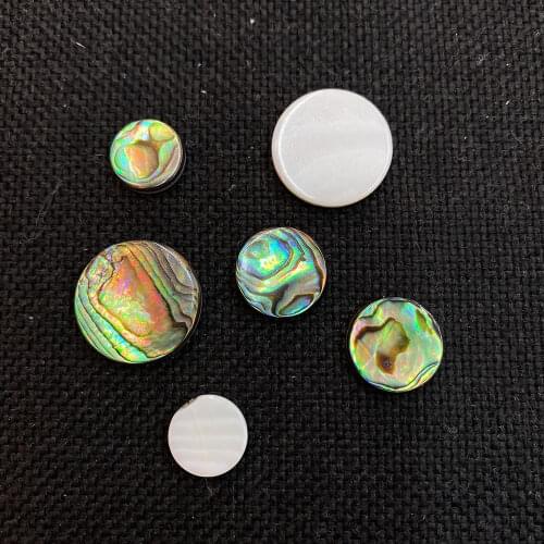 5Pcs/pack Natural Abalone Shell Cabochon Loose Beads Round Shape Beads for Making Earring Bracelets Ring Face 10/12/15/20mm Size