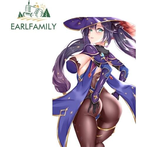 EARLFAMILY 13cm x 8.4cm for Genshin Impact Creative Car Assessoires Sticker Laptop Motorcycle Decal Sunscreen Car Door Protector