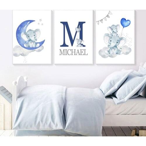 Blue Moon Balloon Wall Mysterious Decoration DIY 5D Diamond Painting Elephant Painting Nordic Picture Boy Baby Home Decoration