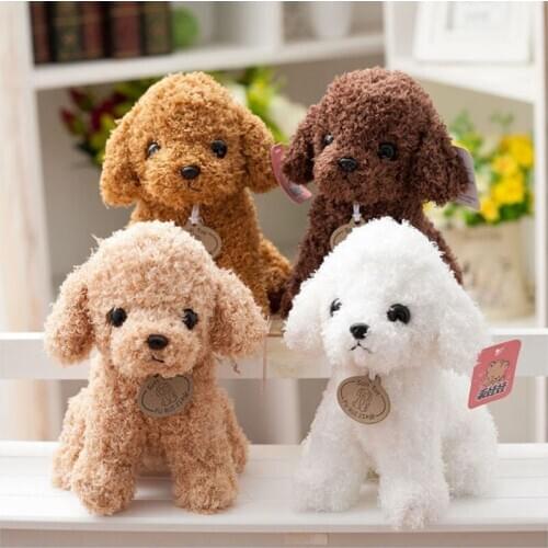 20/25CM Simulation Animals Toy Doll Poodle Curly Teddy Dog Lady Soft Stuffed Toy Dolls Childrens Couple Birthday Gift Home Deco