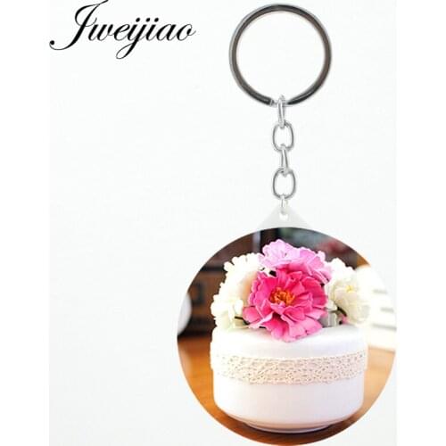 JWEIJIAO Sketch cartoon flowers keychain Vanity mirror Lily photo Travel Mirror Mini espejo Lovers day mothers day KL16