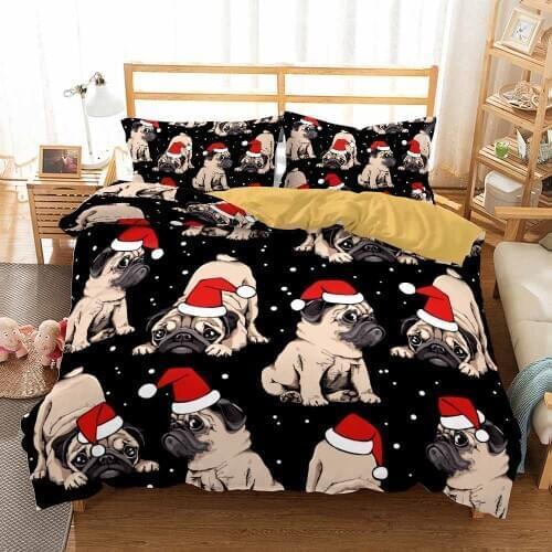 2/3 Pieces Pug Pet Dogs Bedding Set For Bedroom Duvet Cover 3D Print Home Decor Bed Quilt Cover Twin Double King Bed Cover Set