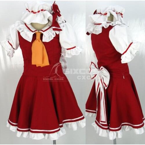 Anime Touhou Project Flandre Scarlet Cosplay Costume Red Maid Outfit Uniform Dress Role Play Clothing Quality Goods Custom-Make
