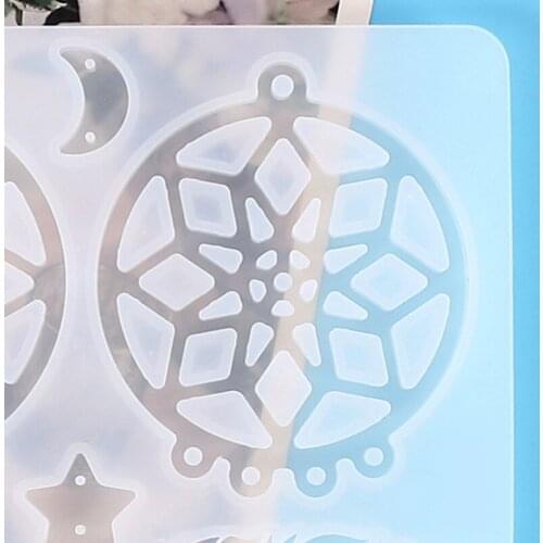 Casting Resin Mold Silicone Kit Key Chain/Wall Decoration Mould for Epoxy Resin Dream Catcher/feather Pendant Mold