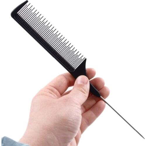 5Pc Metal Pin Tail Combs Hairdressers Barbers Black Tail Comb Rat For Styling Hairdressing