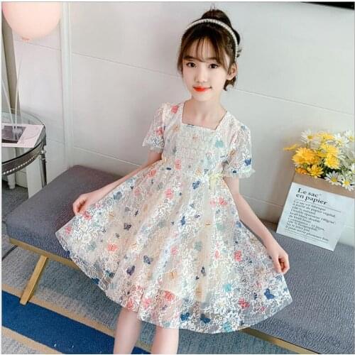 Fashion high-grade Girls' clothes wholesale embroidery children dresses 6pcs/lot