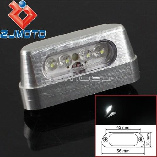 Motorcycle Aluminum 4 LED Number Plate Tail Light For Suzuki Kawasaki Yamaha Honda License Plate Clear White Light