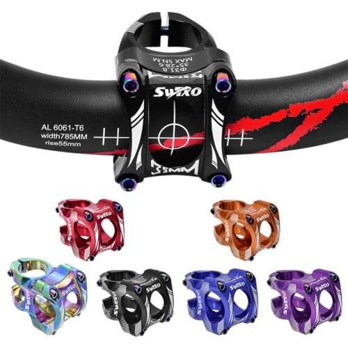 MTB 35mm Bike Stem Full CNC Aluminum Alloy 0 Degree Handlebar Stem Riser For Handlebar Diameter 31.8mm Bicycle Accessory