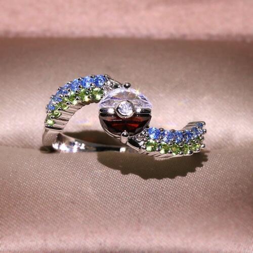 New creative rose gold two-tone elf ball ring for women wedding party engagement jewelry ring