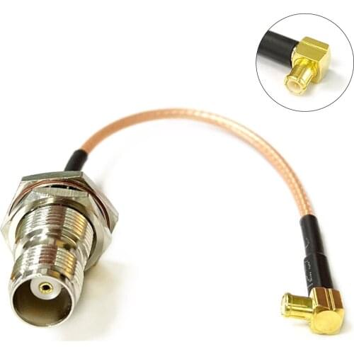 TNC female bulkhead to MCX male RA right angle pigtail cable adapter RG316 15cm 6" for wireless modem wholesale price