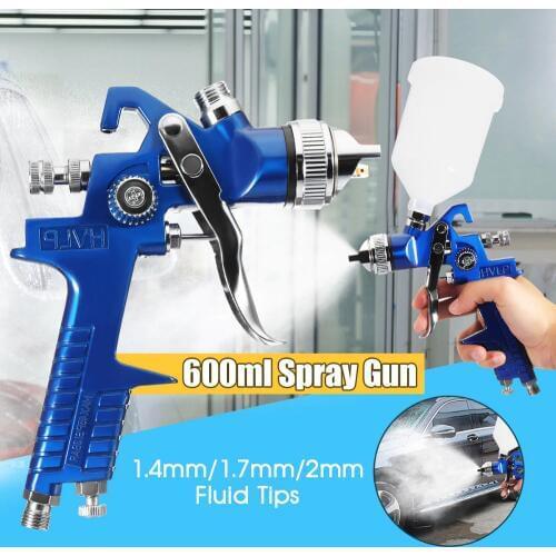 New High Quality 1.4/1.7/2.0mm Nozzle 600ML HVLP Professional Spray Gun Air Spray Paint Guns For Car Repair Tool Painting Kit