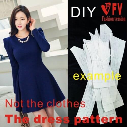 Dresses Sewing Pattern Template Cutting drawing Clothing DIY ((Not selling clothes)) BLQ- 153