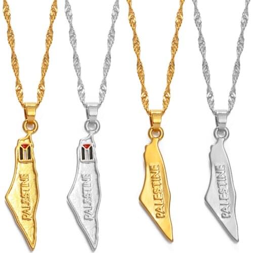 Anniyo Palestine Pendant Chain Necklaces Silver Color/Gold Color Jewelry #132416