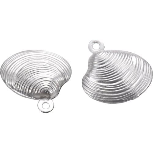 20Pcs Stainless steel Antique Silver Plated Hollow Sea Shell Charm Jewelry for Making Necklace Earrings Handmade DIY Accessories