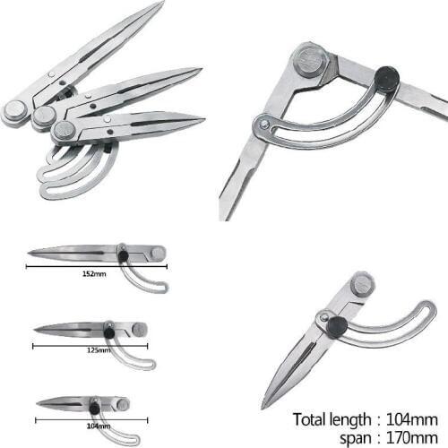 Spacing Compass Adjustable Leather Craft Rotating Tool Scriber DIY Edge Creaser Stitch Wing Divider Cross Line Compasses H99F