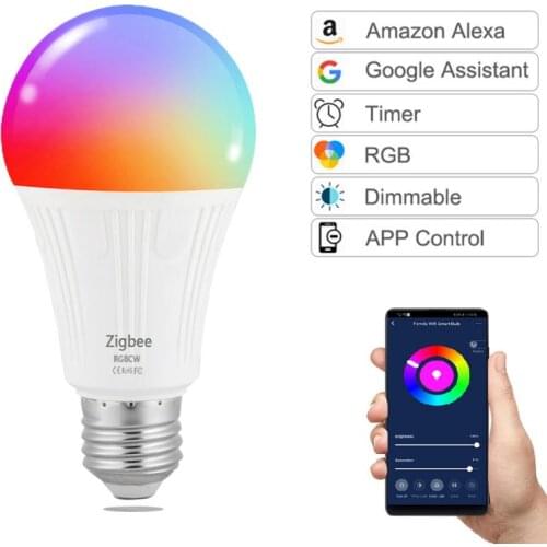 E27 Smart LED Bulb Night Lights RGB Color Changing Lamp Zigbee Smart Life Control Work With Smartthings Alexa Google Home