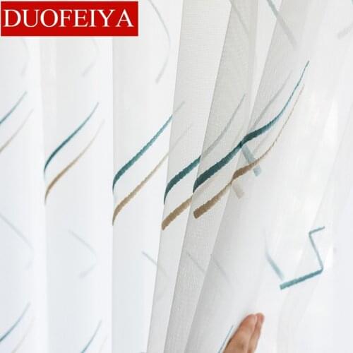 White Ttulle Meteor Shower Embroidery Sheer Curtains for Living Room Bedroom Yarn Kitchen Window Treatments Drapes Fabric