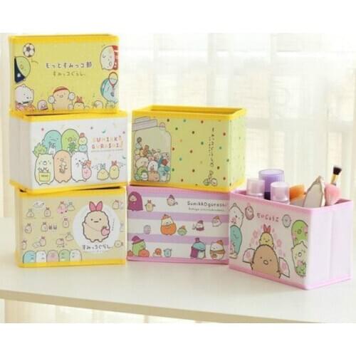 1pcs Anime Sumikko Gurashi Cartoon Corner Bio Creature Desktop Cosmetic Storage Bag Girls Lovely Flodable Home Makeup Box Case