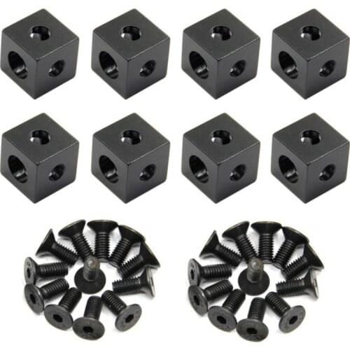 4pcs/pack 2020 Aluminum Block Cube Prism Connector Wheel Regulator Corner V-slot Three Way Connector 90 Degree Angle