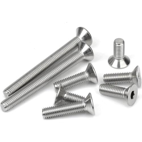 5-50 Pieces Of Hexagon Socket Wrench Heads M3 M4 M5 M6 M2 M2.5 Din7991 Stainless Steel 304 Black Hexagon Socket Flat Countersun