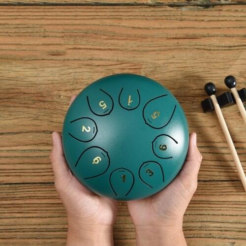 6 Inch Ethereal Tongue Drum 8 Tune Hand Pan Drum Tank Hang Drum With Drumsticks Carrying Bag Percussion Instrument for Beginner
