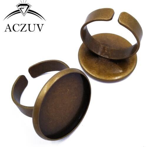 Antique Bronze 200pcs 12mm 14mm 16mm 18mm 20mm Cabochon Settings Adjustable Ring Blanks Bezel Blank Ring Base RRS003