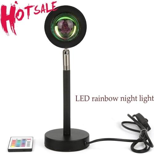 Atmosphere Led Night Light Rainbow Sunset Projector Lamp for Home Coffe shop Background Wall Decoration USB Table Lamp