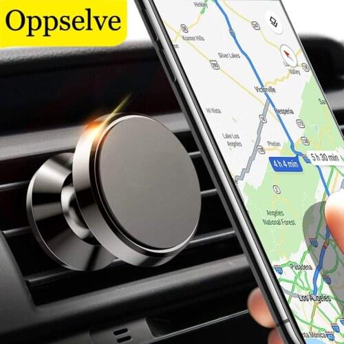 Universal Magnetic Car Phone Holder Metal Air Vent Mount Mobilephone Bracket For Phone Car Mini Round Shape Phone Holder Stand