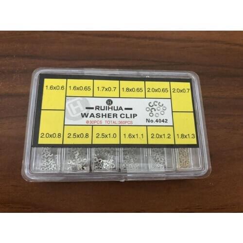 Free Shipping 360x Assorted Washer Clip Ring Chronograph Watch Pusher Button Circlips for Watch Repair