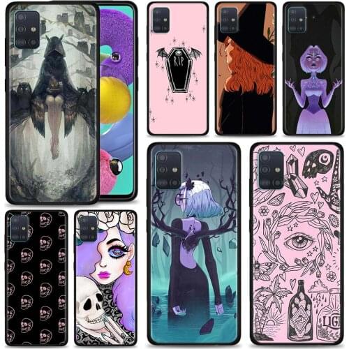 Girly Pastel Witch Goth Phone Case for Samsung Galaxy A51 A71 A21s A31 A41 M31 A11 M51 A12 M31s A01 A91 M11 A42 A32 5G Cover