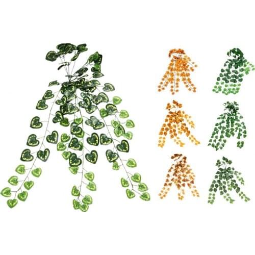 Festival Artificial Ivy Green Leaf Garland Plants Vine Fake Foliage Flowers Home Decor Plastic Artificial Flower Rattan String