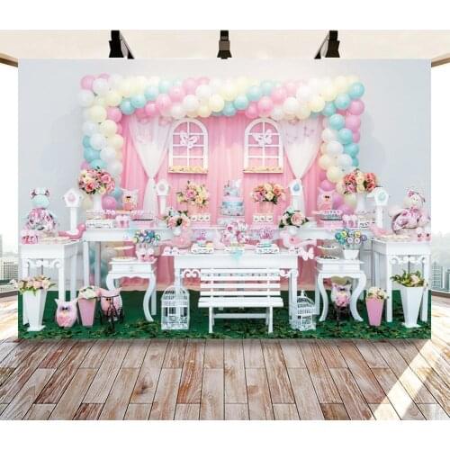 Birthday Photography Backdrops 1st Baby Shower Cake Smash Photo Background Children Newborn Pink Interiors Studio Photocalls