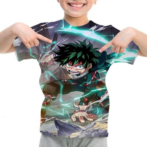 My Hero Academia 3D Printed T-shirt Boys Summer Short Sleeve Tshirt Harajuku T shirt Kids Boku no Hero Academia Anime T-shirts