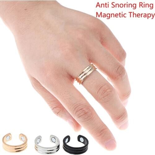 Hot! 1pcs Acupressure Anti Snoring Ring Titanium Alloy Treatment Breath Sleeping Device 3 Colors
