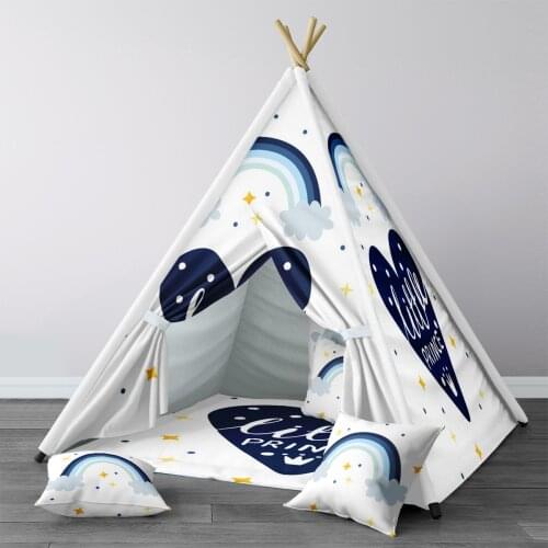 Play Tent for Kids Wigwam Portable Indoor Playground Tents Children Bedrooms Little Prince Rainbow Model 1373