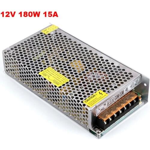 Switching mode 180W 12V 15A power supply 12v 15a led driver 12V 180w power,AC110V 220V to 12v lighting transformer for led light