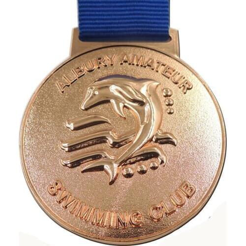 Customized 3D medals hot sales custom Gold Award Medal cheap custom made metal medals with blue ribbons