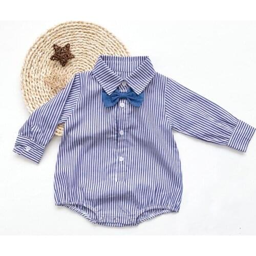 Casual Shirt Infant Baby Rompers Clothing Baby Shirt Spring Autumn Baby Boys Long Sleeve Classic Lapel Shirts Tops New