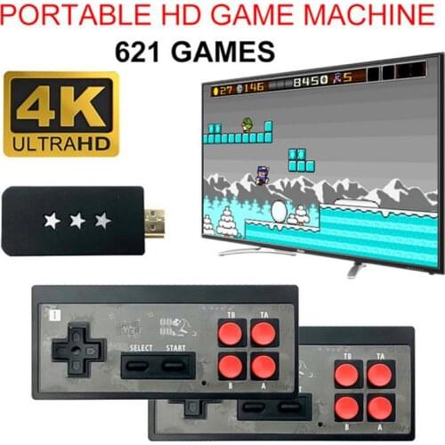 Video Game Console USB Wireless Handheld TV Mini Console Build In 621 Classic games Dual Gamepad HDMI-Compatible Output HOT SALE