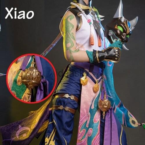 Anime Game Genshin Impact Xiao Cosplay Costume Kimono Uniform Wig Mask Cosplay Anime Game Halloween Costumes For Men Women