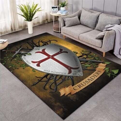 Knights Templar cavalier Carpet Soft Flannel 3D Print Rug Parlor Mat Area Rug Anti-slip Large Carpet Rug Living Room Decor 04
