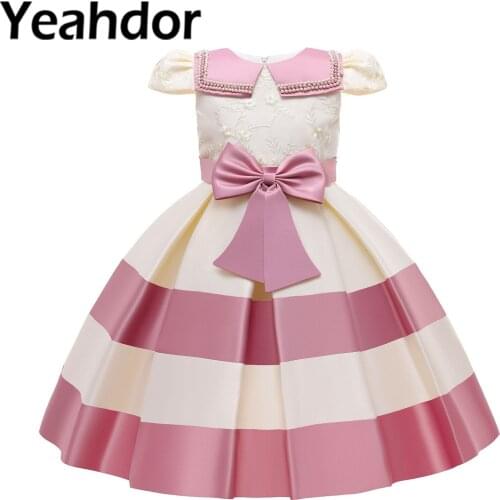 Lovely Kids Dresses for Girls Embroidery Beaded Party Dress Pageant Wedding Birthday Dress Childrens Formal Clothes filles robes