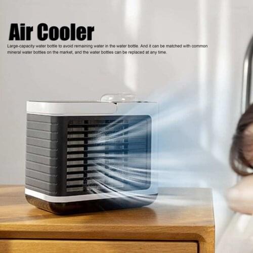 Mini Water Cooling Fan USB Charging Negative Ion Air Conditioning Fan Low Noise Desktop Air Cooler
